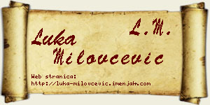 Luka Milovčević vizit kartica